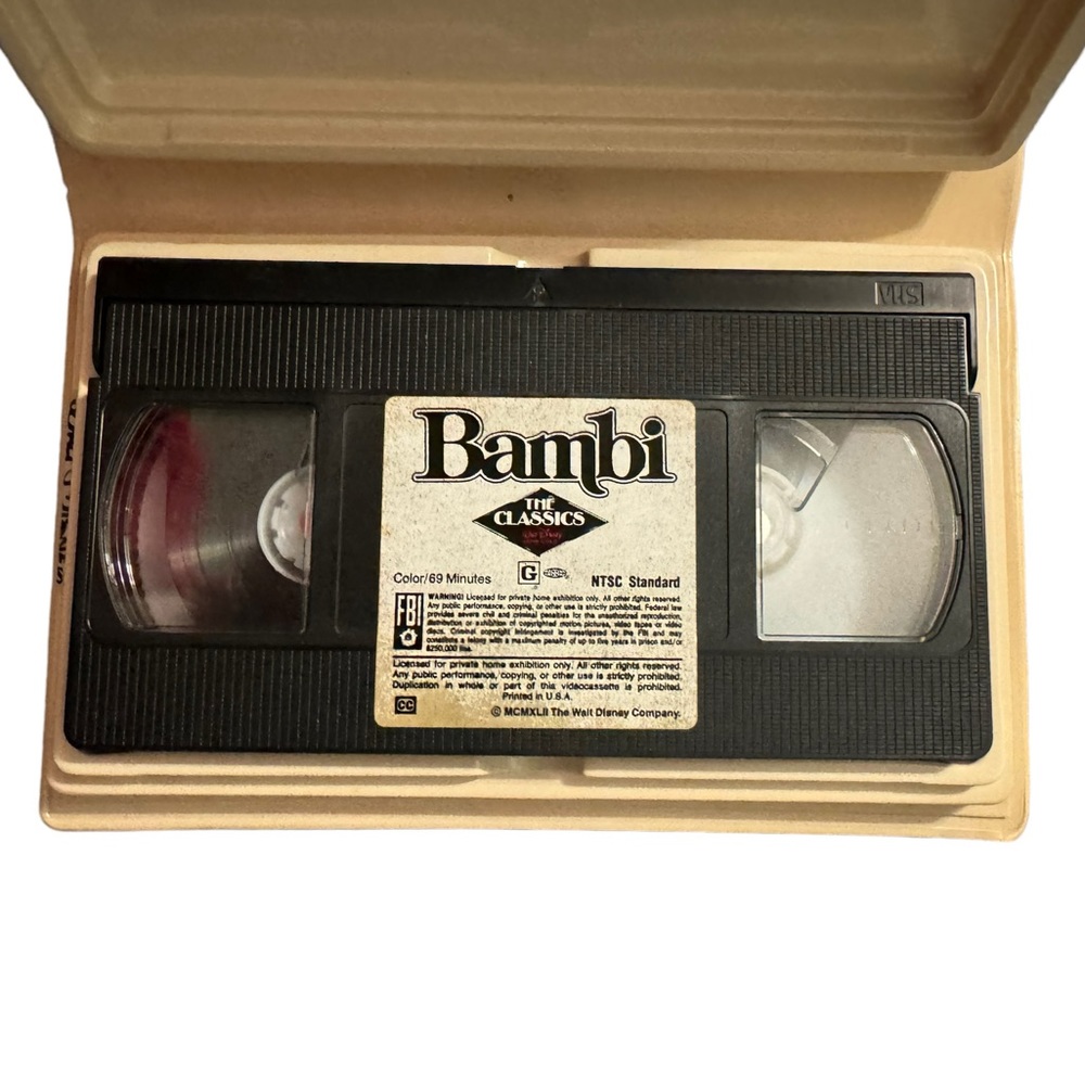 Walt Disney’s Retro/Vintage VHS Tape: “Bambi.” Released in 1942. - Picture 4 of 5